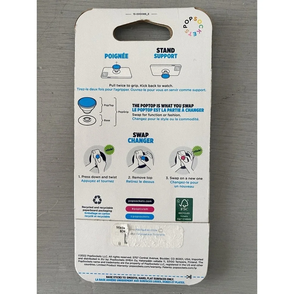 PopSockets PopGrip Corgi Dog Pastel Gradient Swappable Top Phone Grip Stand NEW
